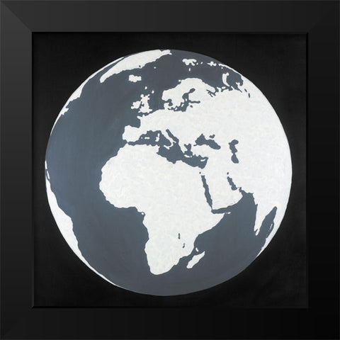 Earth Black Modern Wood Framed Art Print by Atelier B Art Studio