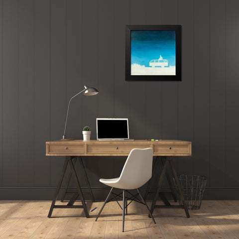 RELAX CAMPING CAR Black Modern Wood Framed Art Print by Atelier B Art Studio