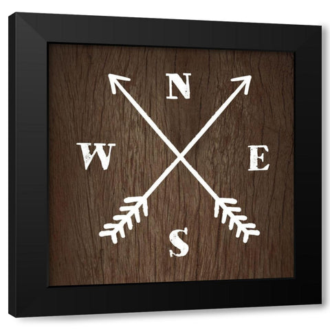 CARDINAL POINTS Black Modern Wood Framed Art Print with Double Matting by Atelier B Art Studio