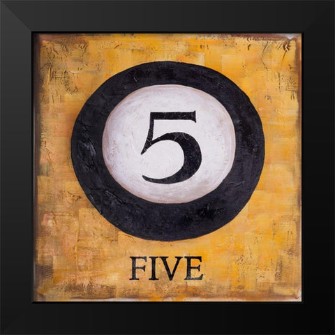 BILLIARD BALL NO5 Black Modern Wood Framed Art Print by Atelier B Art Studio