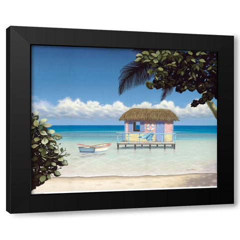 Island Hut Black Modern Wood Framed Art Print with Double Matting by Pollera, Daniel