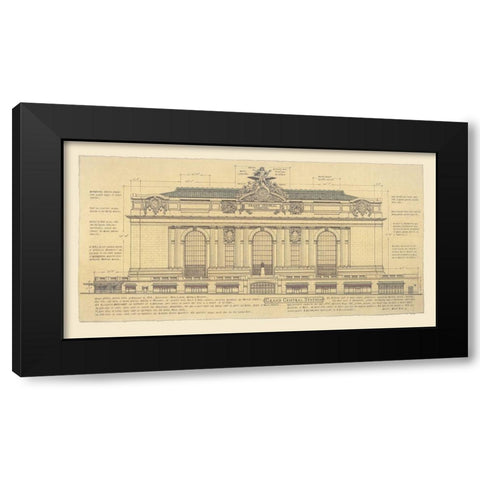 Grand Central Station Black Modern Wood Framed Art Print by Vilar, Roger