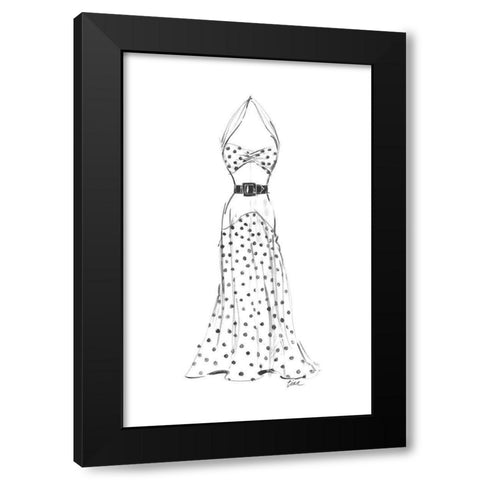 Dress in Polka Dots Black Modern Wood Framed Art Print by Amico, Tina