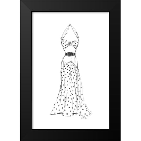 Dress in Polka Dots Black Modern Wood Framed Art Print by Amico, Tina