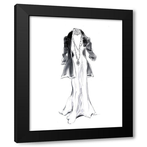Black Jacket with Necklace Black Modern Wood Framed Art Print with Double Matting by Amico, Tina