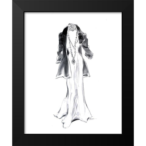 Black Jacket with Necklace Black Modern Wood Framed Art Print by Amico, Tina