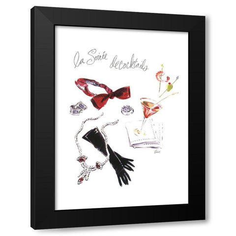 La Soirée de Cocktails Black Modern Wood Framed Art Print by Amico, Tina