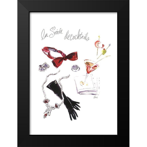 La Soirée de Cocktails Black Modern Wood Framed Art Print by Amico, Tina