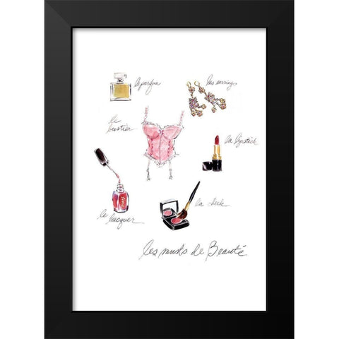Les Musts de Beauté Black Modern Wood Framed Art Print by Amico, Tina
