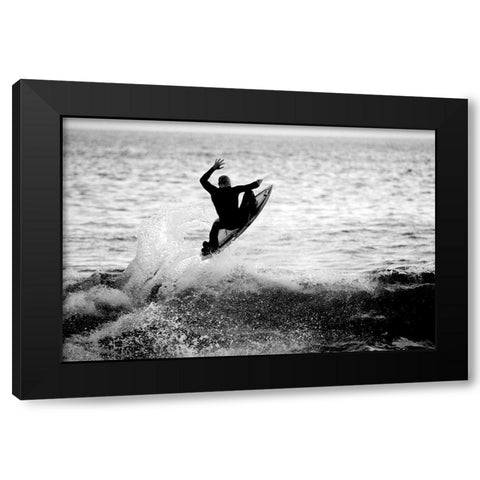 Airborne Black Modern Wood Framed Art Print with Double Matting by Anonymous