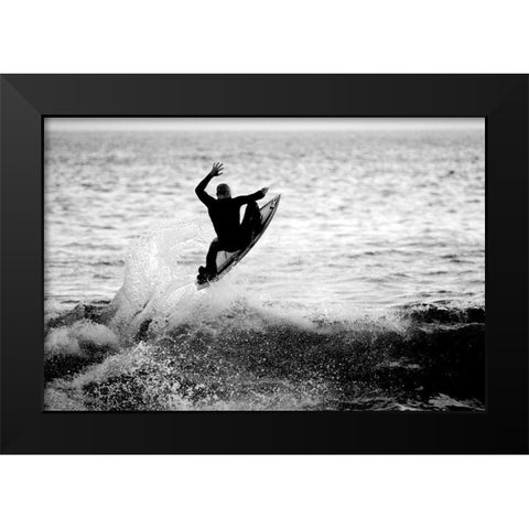 Airborne Black Modern Wood Framed Art Print by Anonymous