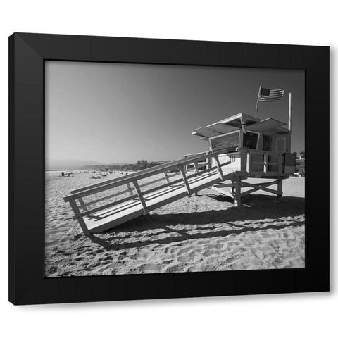 California Lifeguard Stand Black Modern Wood Framed Art Print with Double Matting by Anonymous