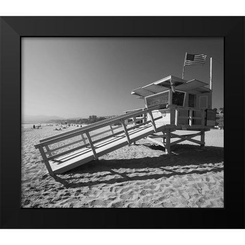 California Lifeguard Stand Black Modern Wood Framed Art Print by Anonymous