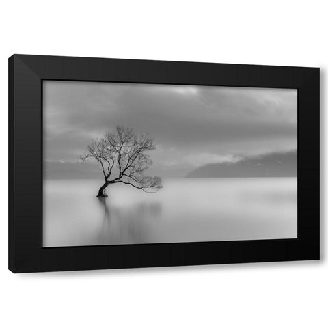 Quiet Times Black Modern Wood Framed Art Print with Double Matting by Anonymous