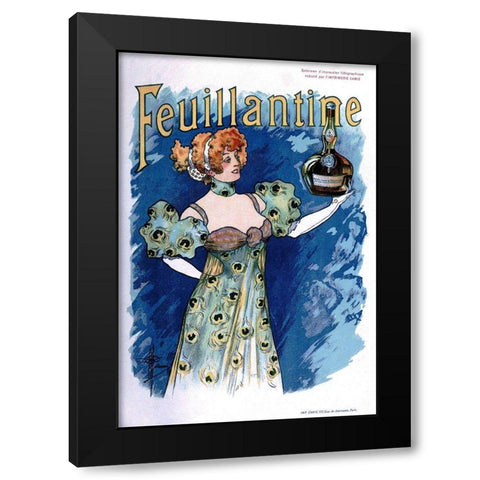 Feuillantine 1896 Black Modern Wood Framed Art Print with Double Matting by Guillaume, Albert