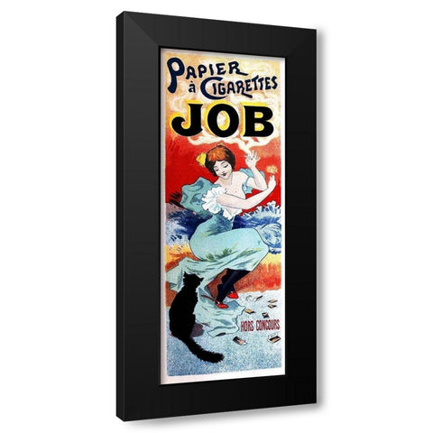Papier A Cigarettes Black Modern Wood Framed Art Print with Double Matting by Cheret, Jules