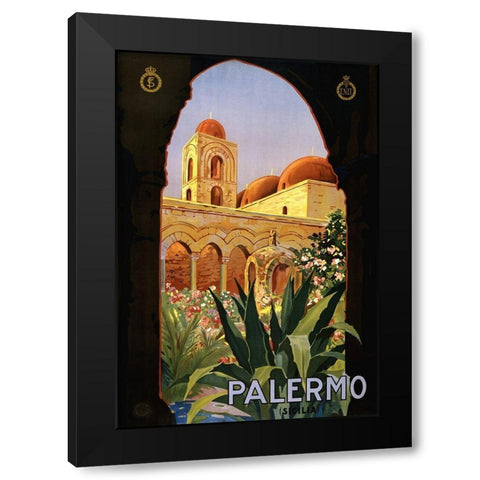 Palermo Black Modern Wood Framed Art Print with Double Matting by Anonymous