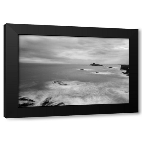 Saint-Malo Bay Black Modern Wood Framed Art Print with Double Matting by Graciet, Stephane