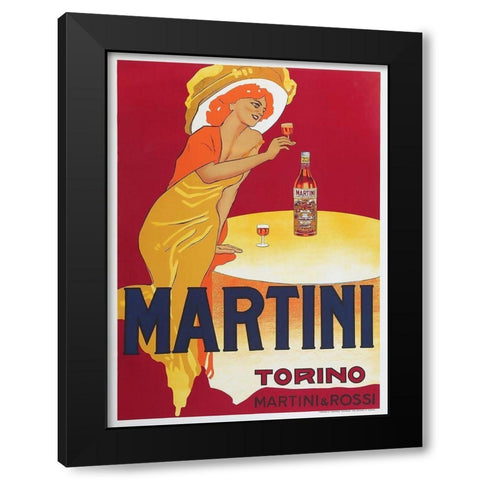 Martini Black Modern Wood Framed Art Print by Dudovich, Marcello