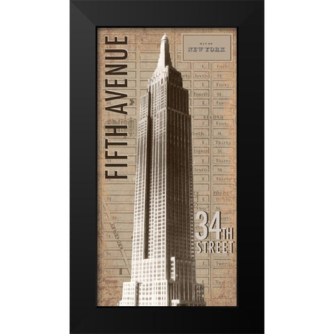 Empire State Black Modern Wood Framed Art Print by Anonymous