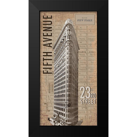 Flatiron Black Modern Wood Framed Art Print by Anonymous