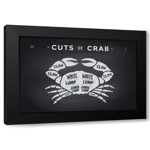 Cuts of Crab Black Modern Wood Framed Art Print with Double Matting by Foxys Graphics