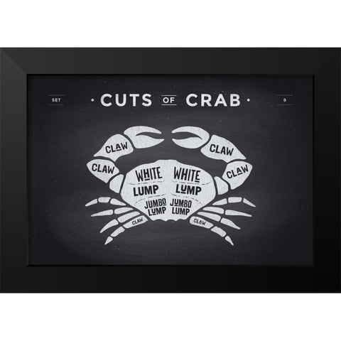 Cuts of Crab Black Modern Wood Framed Art Print by Foxys Graphics