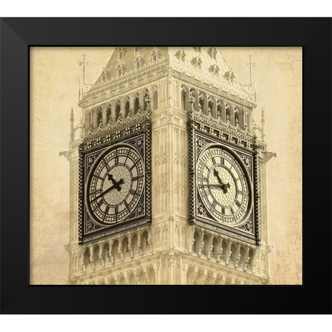 Big Ben Vintage Black Modern Wood Framed Art Print by Anonymous