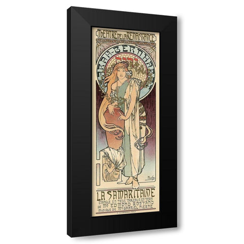 Sarah Bernhardt Black Modern Wood Framed Art Print by Mucha, Alphonse