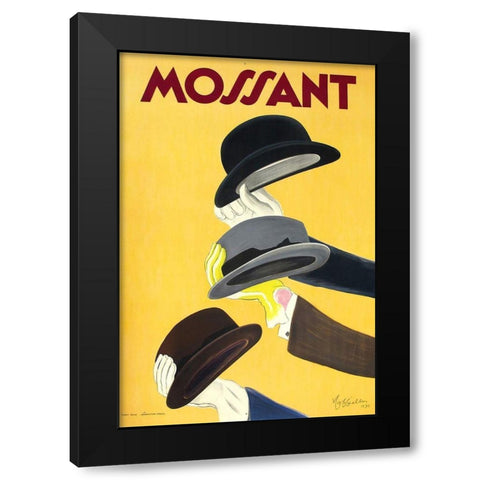 Mossant Hats Black Modern Wood Framed Art Print with Double Matting by Cappiello,Leonetto