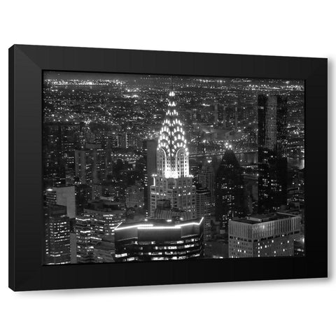 Night View of the Chrysler Building Black Modern Wood Framed Art Print with Double Matting by Gagliardi, Giovanni