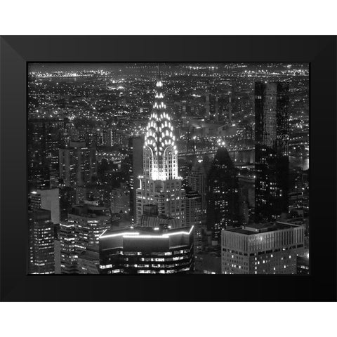 Night View of the Chrysler Building Black Modern Wood Framed Art Print by Gagliardi, Giovanni