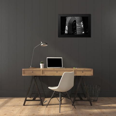 Martin Luther King Jr Projection on the Washington Square Arch NYC Black Modern Wood Framed Art Print by Maier, Phil