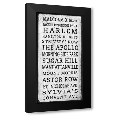 Harlem Signage 1 Black Modern Wood Framed Art Print with Double Matting by Anonymous