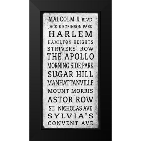 Harlem Signage 1 Black Modern Wood Framed Art Print by Anonymous
