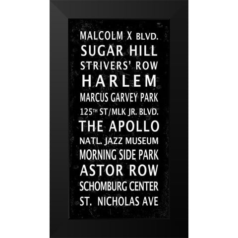 Harlem Signage 2 Black Modern Wood Framed Art Print by Anonymous