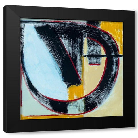 Abstract of Connected Black Shapes III Black Modern Wood Framed Art Print by Anonymous
