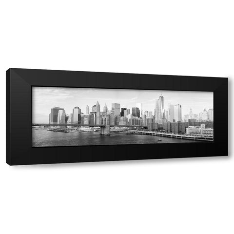 New York City, Downtown Black Modern Wood Framed Art Print with Double Matting by Gagliardi, Giovanni