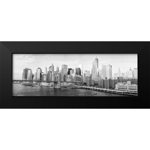 New York City, Downtown Black Modern Wood Framed Art Print by Gagliardi, Giovanni