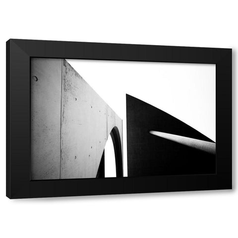 Architectural Abstract Black Modern Wood Framed Art Print with Double Matting by Graciet, Stephane