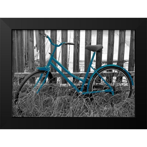 Teal Bike I. Black Modern Wood Framed Art Print by Anonymous