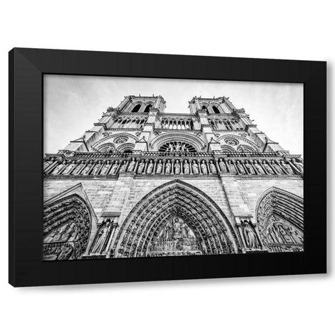Notre Dame, Paris Black Modern Wood Framed Art Print with Double Matting by Baker, Thomas