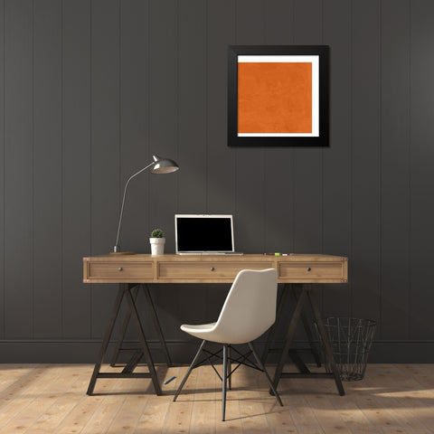 Abstract Orange Black Modern Wood Framed Art Print by Inuit