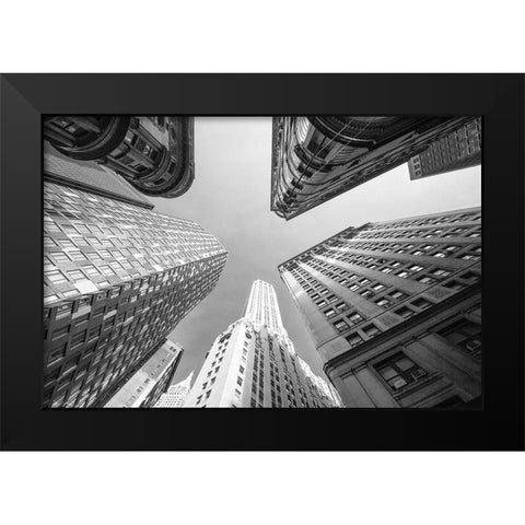 Empire State Sky Black Modern Wood Framed Art Print by Graciet, Stephane