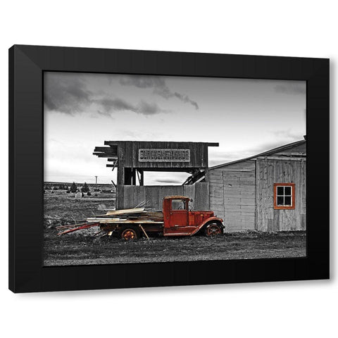 Vintage Country Black Modern Wood Framed Art Print with Double Matting by Sanders, G.