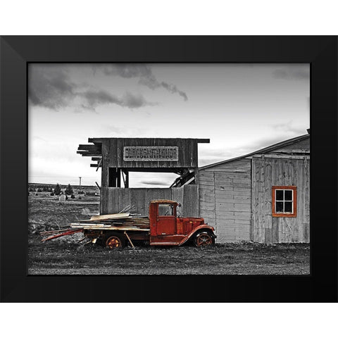 Vintage Country Black Modern Wood Framed Art Print by Sanders, G.