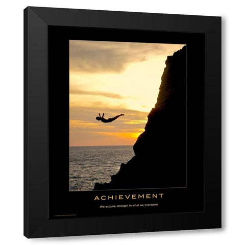 Achievement Black Modern Wood Framed Art Print by Anonymous
