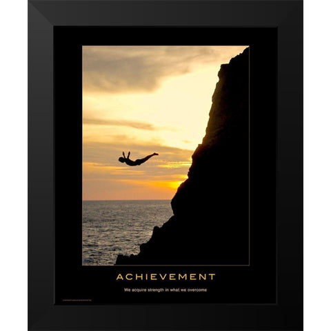 Achievement Black Modern Wood Framed Art Print by Anonymous