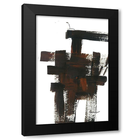 Grid Work II Black Modern Wood Framed Art Print with Double Matting by Carroccio, Lisa