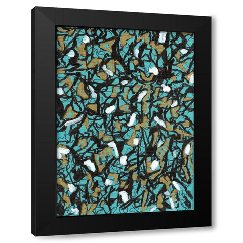 Mosaic Abstract 103 Black Modern Wood Framed Art Print by Carroccio, Lisa